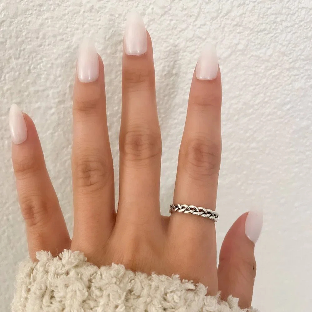 925 Sterling Silver Minimalist Ring Thin Chain Link Ring Dainty Ring - Picture 5 of 6